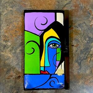 Hand Painted Leather Clutch - P7